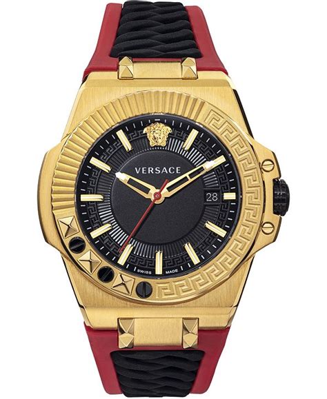 versace chain reaction silicone strap watch|Versace Men's Swiss Chain Reaction Red & Black Silicone Strap .